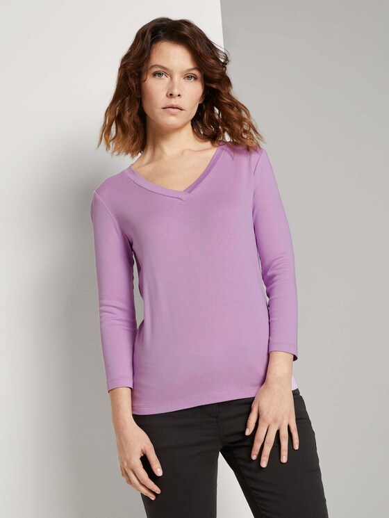 Shirt mit 3/4 Arm - Frauen - heather lilac Shirt mit 3/4 Arm - Frauen - heather lilac - 1 - TOM TAILOR