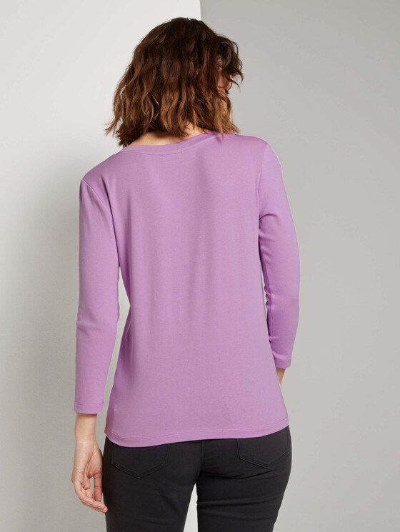 Shirt mit 3/4 Arm - Frauen - heather lilac Shirt mit 3/4 Arm - Frauen - heather lilac - 2 - TOM TAILOR