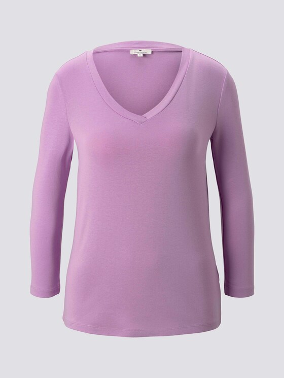 Shirt mit 3/4 Arm - Frauen - heather lilac Shirt mit 3/4 Arm - Frauen - heather lilac - 7 - TOM TAILOR