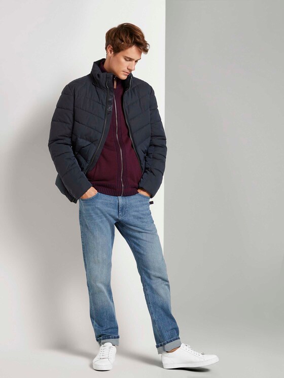 Melierte Strickjacke mit Stehkragen - Männer - Gipsy Purple Melierte Strickjacke mit Stehkragen - Männer - Gipsy Purple - 3 - TOM TAILOR