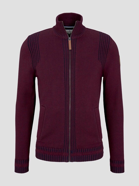 Melierte Strickjacke mit Stehkragen - Männer - Gipsy Purple Melierte Strickjacke mit Stehkragen - Männer - Gipsy Purple - 7 - TOM TAILOR