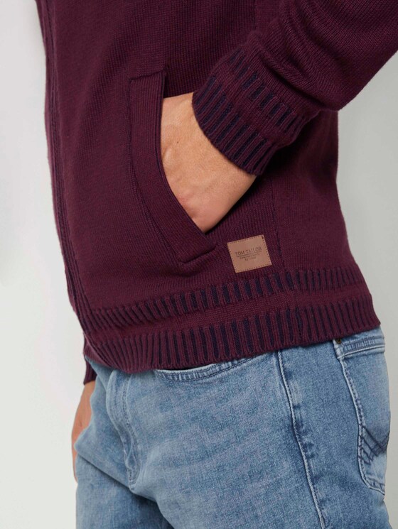 Melierte Strickjacke mit Stehkragen - Männer - Gipsy Purple Melierte Strickjacke mit Stehkragen - Männer - Gipsy Purple - 9 - TOM TAILOR