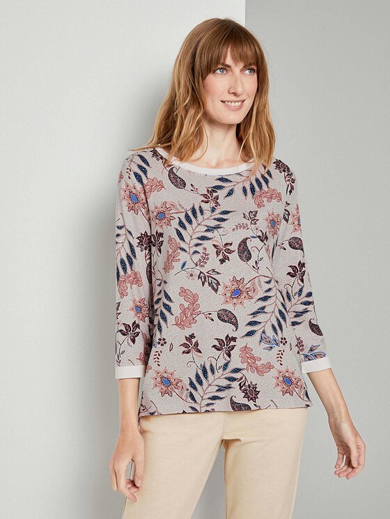 Sweatshirt mit Blumenmuster - Frauen - white floral design Sweatshirt mit Blumenmuster - Frauen - white floral design - 1 - TOM TAILOR