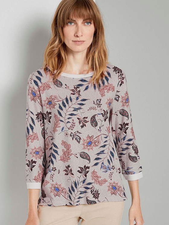 Sweatshirt mit Blumenmuster - Frauen - white floral design Sweatshirt mit Blumenmuster - Frauen - white floral design - 5 - TOM TAILOR