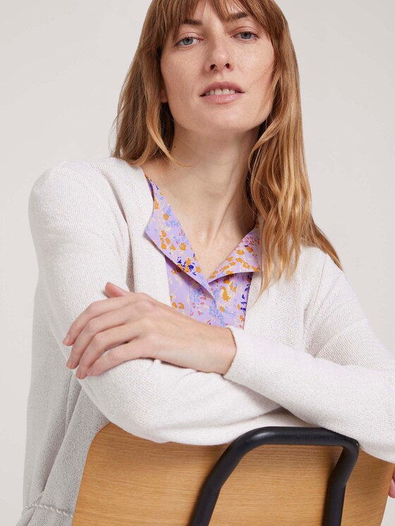 langer Cardigan aus Sweat - Frauen - dusty alabaster melange langer Cardigan aus Sweat - Frauen - dusty alabaster melange - 9 - TOM TAILOR