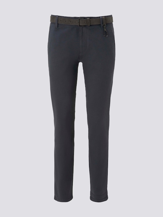 Strukturierte Chinohose mit Gürtel - Männer - navy white dobby yarn dye Strukturierte Chinohose mit Gürtel - Männer - navy white dobby yarn dye - 7 - TOM TAILOR Denim