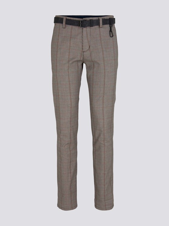 Strukturierte Chinohose mit Gürtel - Männer - brown ochre classic check Strukturierte Chinohose mit Gürtel - Männer - brown ochre classic check - 7 - TOM TAILOR Denim