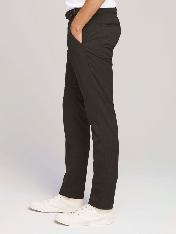 Strukturierte Chinohose mit Gürtel - Männer - black anthra mel houndstooth Strukturierte Chinohose mit Gürtel - Männer - black anthra mel houndstooth - 11 - TOM TAILOR Denim