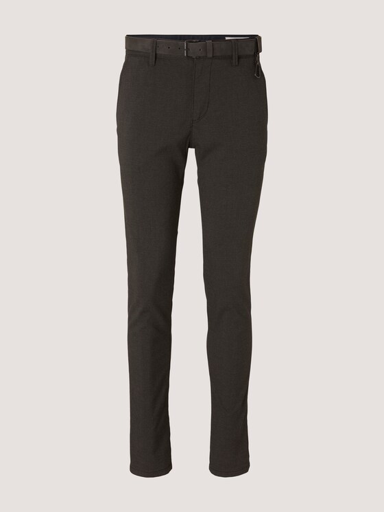 Strukturierte Chinohose mit Gürtel - Männer - black anthra mel houndstooth Strukturierte Chinohose mit Gürtel - Männer - black anthra mel houndstooth - 7 - TOM TAILOR Denim
