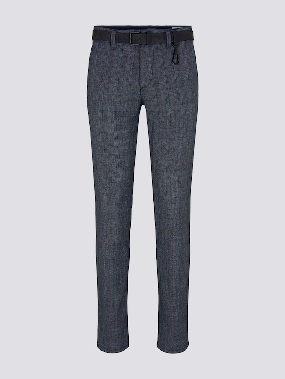 Strukturierte Chinohose mit Gürtel - Männer - navy grindle check Strukturierte Chinohose mit Gürtel - Männer - navy grindle check - 7 - TOM TAILOR Denim