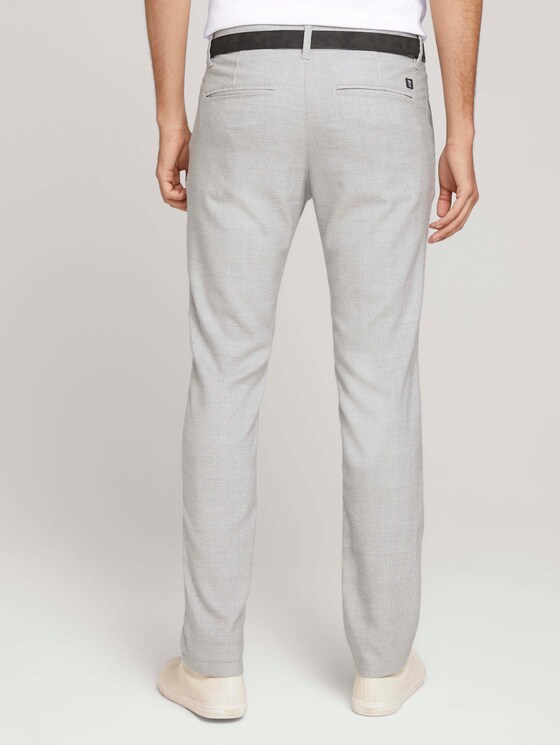 Strukturierte Chinohose mit Gürtel - Männer - silver grey check Strukturierte Chinohose mit Gürtel - Männer - silver grey check - 2 - TOM TAILOR Denim