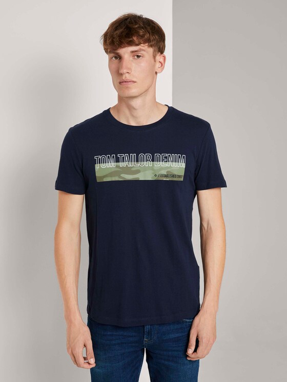 T-Shirt mit Camouflage-Print - Männer - Sky Captain Blue T-Shirt mit Camouflage-Print - Männer - Sky Captain Blue - 1 - TOM TAILOR Denim