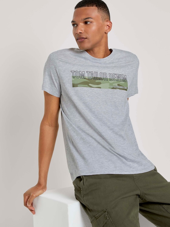 T-Shirt mit Camouflage-Print - Männer - Light Stone Grey Melange T-Shirt mit Camouflage-Print - Männer - Light Stone Grey Melange - 5 - TOM TAILOR Denim