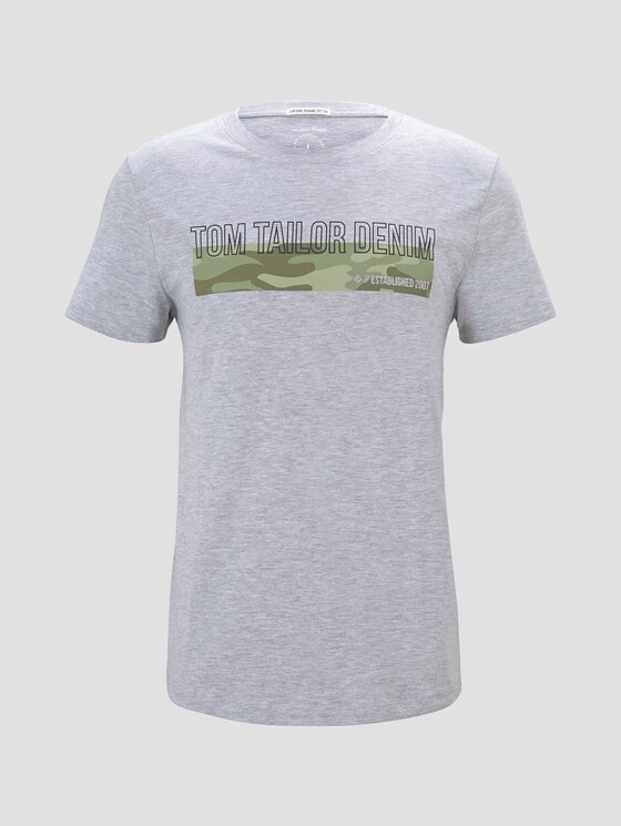 T-Shirt mit Camouflage-Print - Männer - Light Stone Grey Melange T-Shirt mit Camouflage-Print - Männer - Light Stone Grey Melange - 7 - TOM TAILOR Denim