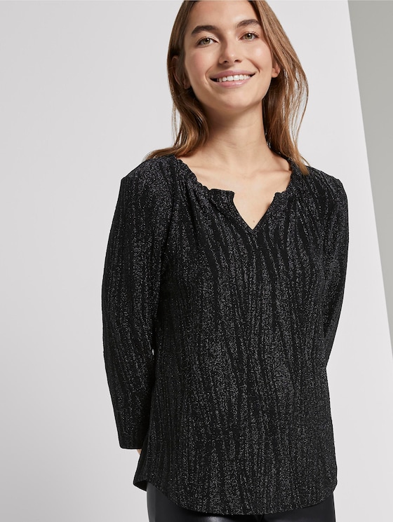 Glitzer-Shirt in Crincle-Optik - Frauen - Deep Black Glitzer-Shirt in Crincle-Optik - Frauen - Deep Black - 5 - TOM TAILOR