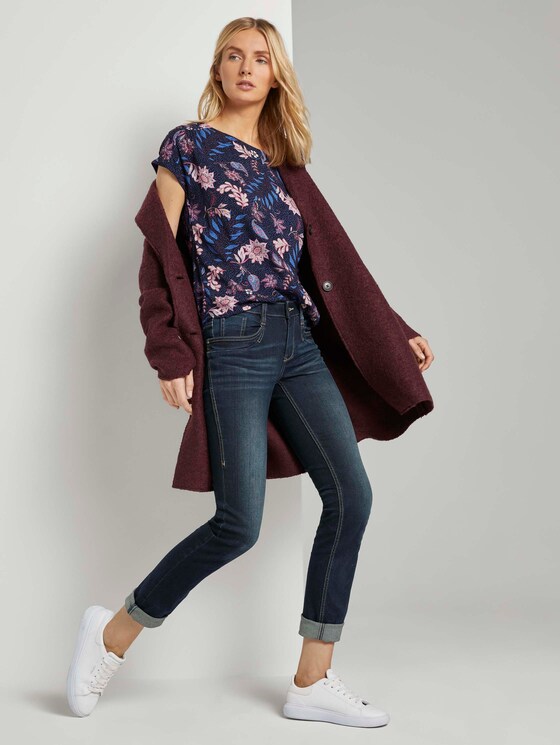 Kurzarm-Bluse mit Blumenmuster - Frauen - navy floral design Kurzarm-Bluse mit Blumenmuster - Frauen - navy floral design - 3 - TOM TAILOR