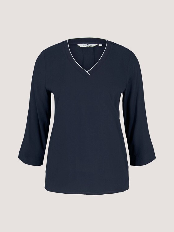 Basic Bluse mit V-Ausschnitt - Frauen - Sky Captain Blue Basic Bluse mit V-Ausschnitt - Frauen - Sky Captain Blue - 7 - TOM TAILOR