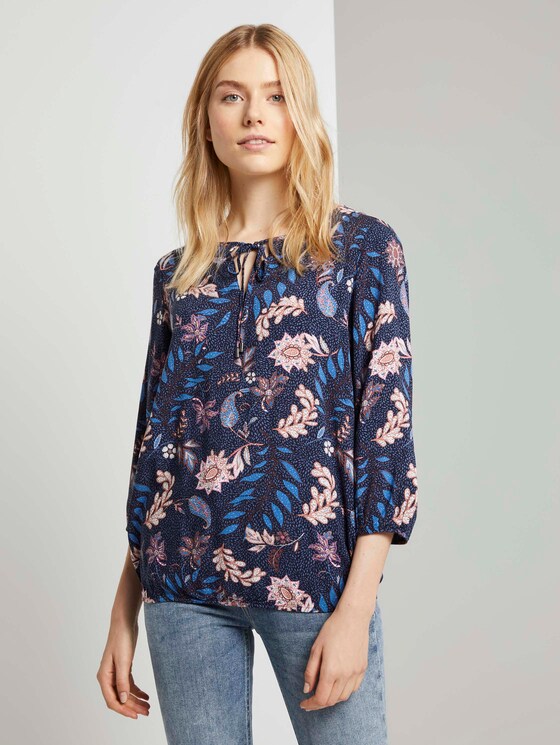 Bluse mit Blumenmuster - Frauen - navy floral design Bluse mit Blumenmuster - Frauen - navy floral design - 1 - TOM TAILOR