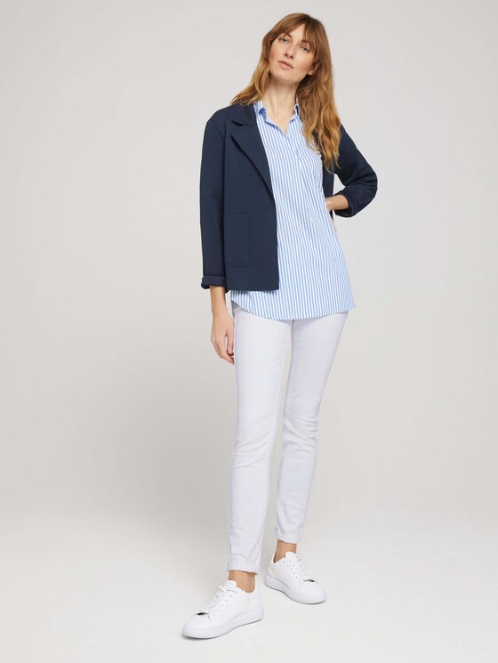 Popeline Bluse mit Knopfleiste am Rücken - Frauen - blue offwhite thin stripe Popeline Bluse mit Knopfleiste am Rücken - Frauen - blue offwhite thin stripe - 3 - TOM TAILOR