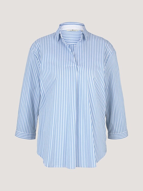 Popeline Bluse mit Knopfleiste am Rücken - Frauen - blue offwhite thin stripe Popeline Bluse mit Knopfleiste am Rücken - Frauen - blue offwhite thin stripe - 7 - TOM TAILOR