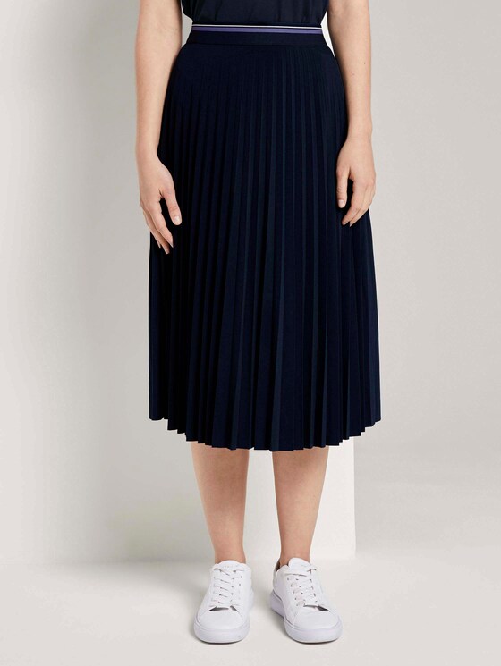 Fließender Midi Plissee-Rock - Frauen - Sky Captain Navy Fließender Midi Plissee-Rock - Frauen - Sky Captain Navy - 1 - TOM TAILOR
