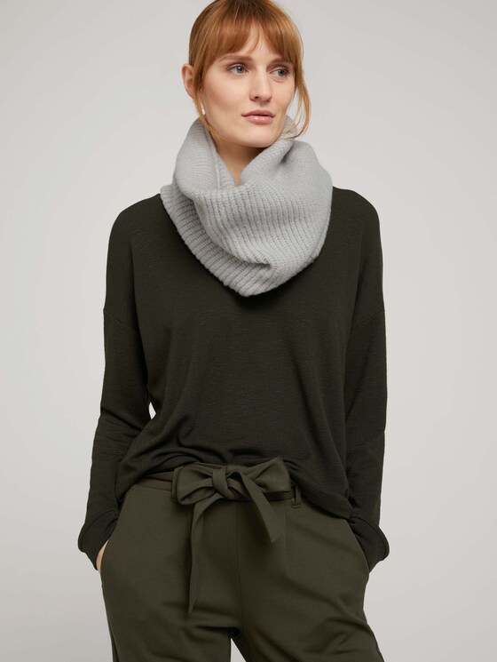 Gebreide lus sjaal - Vrouwen - Silver Grey Melange Gebreide lus sjaal - Vrouwen - Silver Grey Melange - 5 - TOM TAILOR
