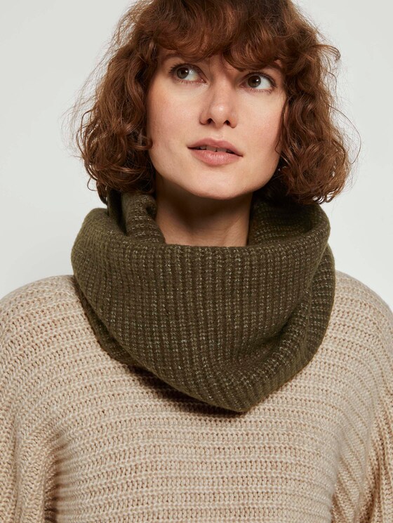 Schlauchschal aus Strick - Frauen - olive night green melange Schlauchschal aus Strick - Frauen - olive night green melange - 5 - TOM TAILOR