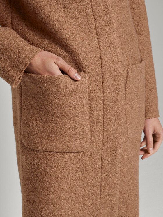 Bouclé-Mantel mit Kragenvariation - Frauen - Hay Beige Non-Solid Bouclé-Mantel mit Kragenvariation - Frauen - Hay Beige Non-Solid - 9 - TOM TAILOR