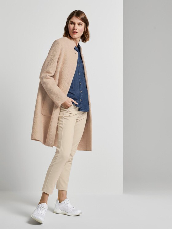 Bouclé-Mantel mit Kragenvariation - Frauen - warm sand beige Bouclé-Mantel mit Kragenvariation - Frauen - warm sand beige - 3 - TOM TAILOR