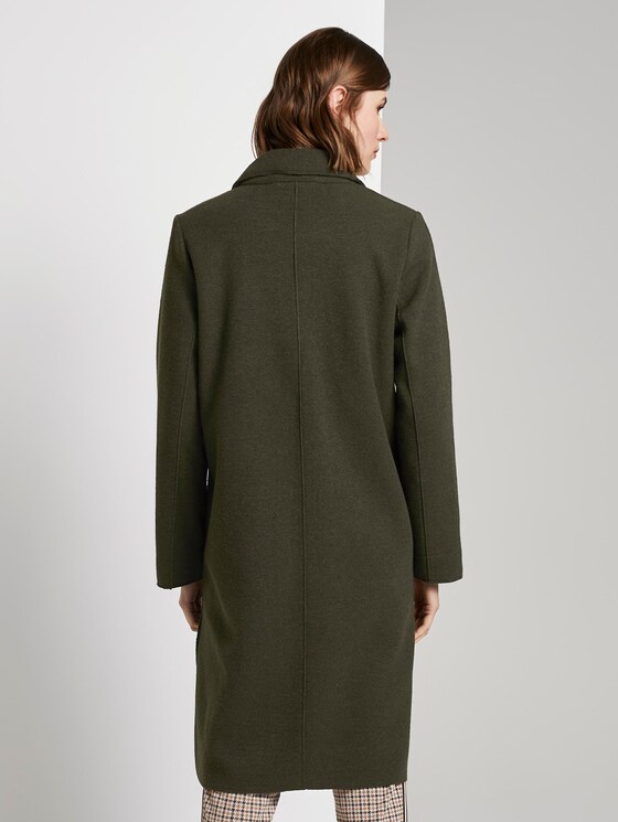Langer Mantel mit Seitenschlitzen - Frauen - Dark Rosin Green Langer Mantel mit Seitenschlitzen - Frauen - Dark Rosin Green - 2 - TOM TAILOR