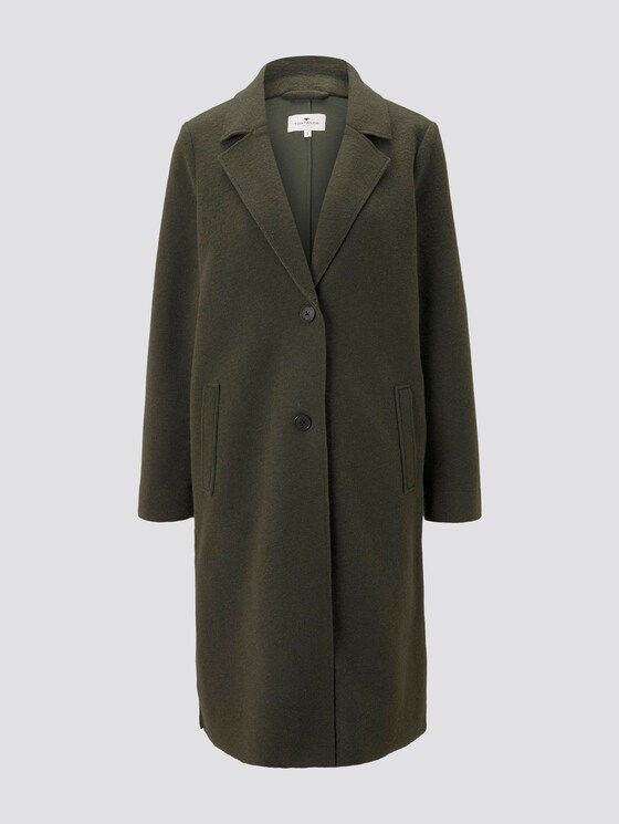 Langer Mantel mit Seitenschlitzen - Frauen - Dark Rosin Green Langer Mantel mit Seitenschlitzen - Frauen - Dark Rosin Green - 7 - TOM TAILOR