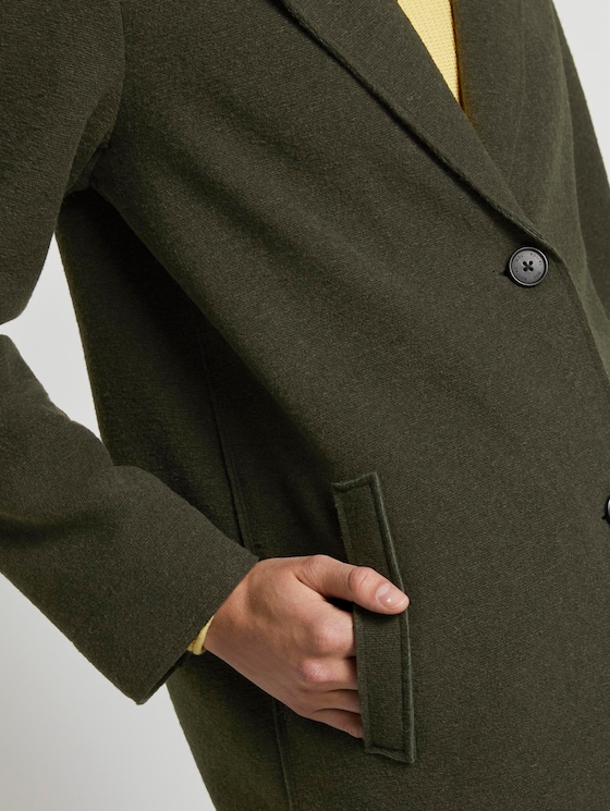 Langer Mantel mit Seitenschlitzen - Frauen - Dark Rosin Green Langer Mantel mit Seitenschlitzen - Frauen - Dark Rosin Green - 9 - TOM TAILOR