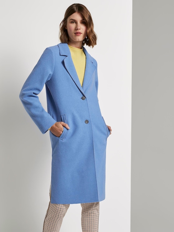 Langer Mantel mit Seitenschlitzen - Frauen - sea blue Langer Mantel mit Seitenschlitzen - Frauen - sea blue - 5 - TOM TAILOR