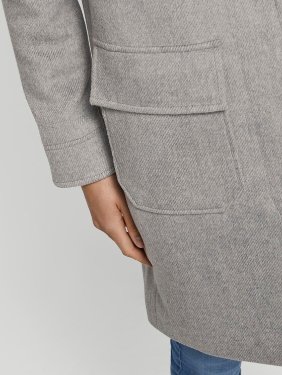 Moderner Mantel mit Stehkragen - Frauen - mid grey twill structure Moderner Mantel mit Stehkragen - Frauen - mid grey twill structure - 10 - TOM TAILOR