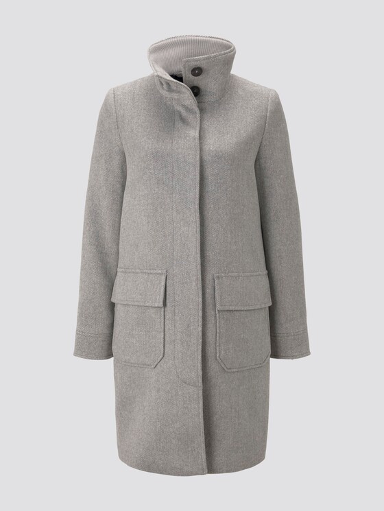 Moderner Mantel mit Stehkragen - Frauen - mid grey twill structure Moderner Mantel mit Stehkragen - Frauen - mid grey twill structure - 7 - TOM TAILOR