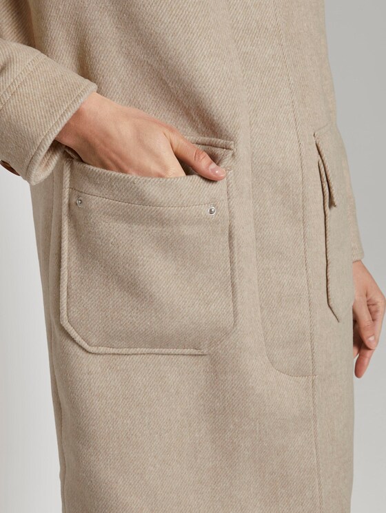 Moderner Mantel mit Stehkragen - Frauen - powder beige twill structure Moderner Mantel mit Stehkragen - Frauen - powder beige twill structure - 10 - TOM TAILOR