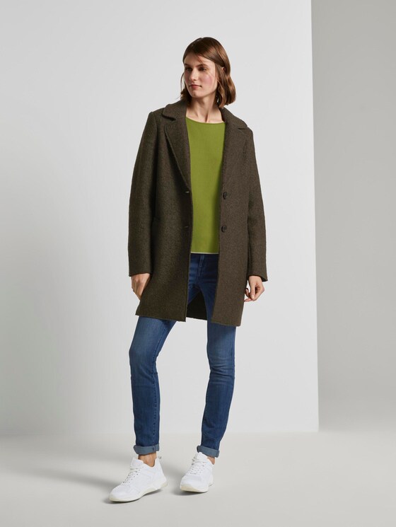 Lockerer Bouclé-Mantel - Frauen - Olive Night Green Lockerer Bouclé-Mantel - Frauen - Olive Night Green - 3 - TOM TAILOR