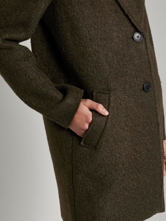 Lockerer Bouclé-Mantel - Frauen - Olive Night Green Lockerer Bouclé-Mantel - Frauen - Olive Night Green - 9 - TOM TAILOR
