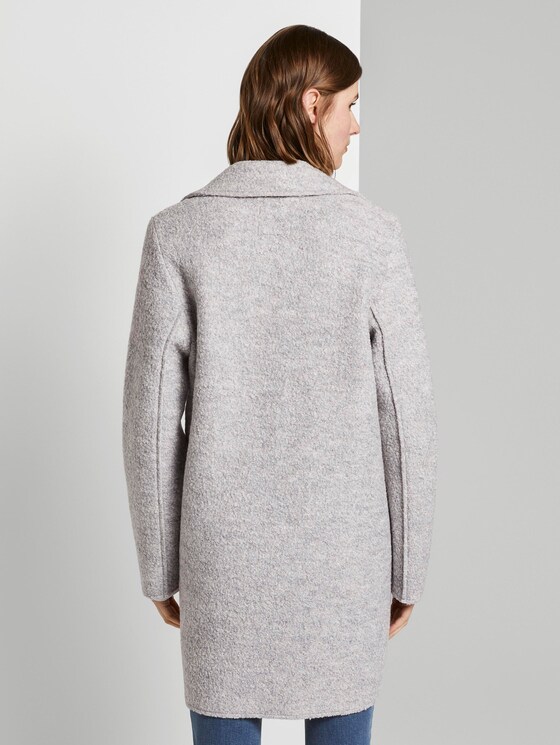 Loose bouclé coat - Women - mid grey melange Loose bouclé coat - Women - mid grey melange - 2 - TOM TAILOR