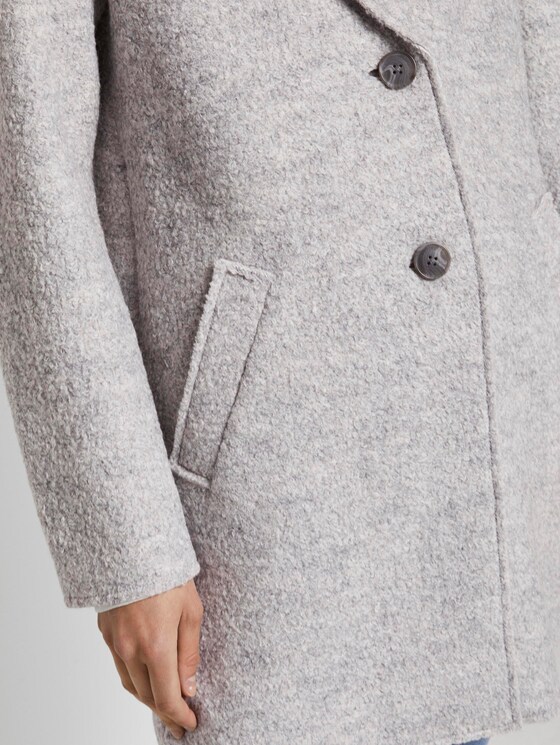 Loose bouclé coat - Women - mid grey melange Loose bouclé coat - Women - mid grey melange - 9 - TOM TAILOR
