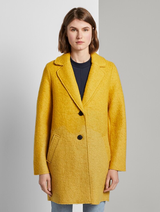 Loose bouclé coat - Women - california sand yellow Loose bouclé coat - Women - california sand yellow - 1 - TOM TAILOR