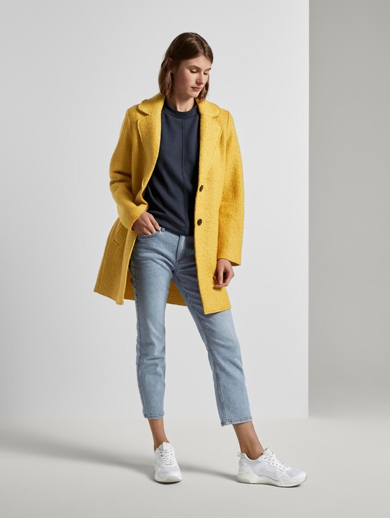 Loose bouclé coat - Women - california sand yellow Loose bouclé coat - Women - california sand yellow - 3 - TOM TAILOR