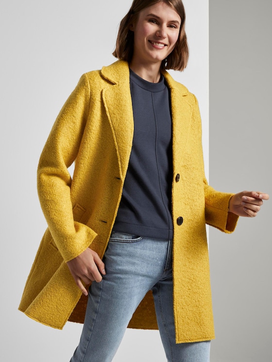 Loose bouclé coat - Women - california sand yellow Loose bouclé coat - Women - california sand yellow - 5 - TOM TAILOR