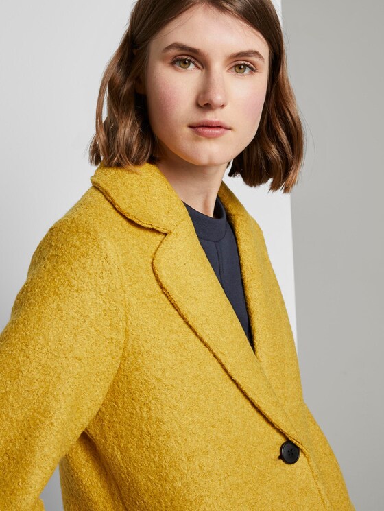 Loose bouclé coat - Women - california sand yellow Loose bouclé coat - Women - california sand yellow - 9 - TOM TAILOR