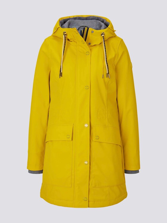 Beschichtete Regenjacke mit Kapuze - Frauen - california sand yellow Beschichtete Regenjacke mit Kapuze - Frauen - california sand yellow - 7 - TOM TAILOR