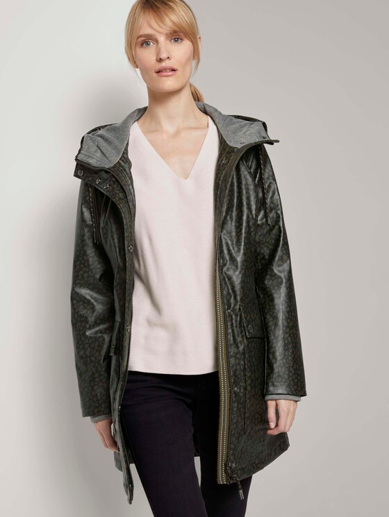Beschichtete Regenjacke mit Kapuze - Frauen - green abstract design Beschichtete Regenjacke mit Kapuze - Frauen - green abstract design - 5 - TOM TAILOR