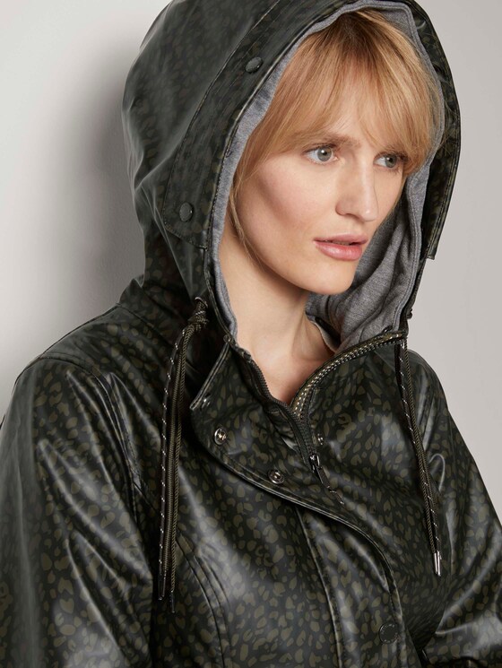Beschichtete Regenjacke mit Kapuze - Frauen - green abstract design Beschichtete Regenjacke mit Kapuze - Frauen - green abstract design - 9 - TOM TAILOR