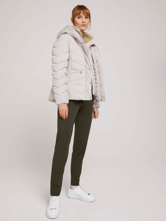 Pufferjacke mit Kunstfell-Kapuze - Frauen - dusty alabaster Pufferjacke mit Kunstfell-Kapuze - Frauen - dusty alabaster - 3 - TOM TAILOR