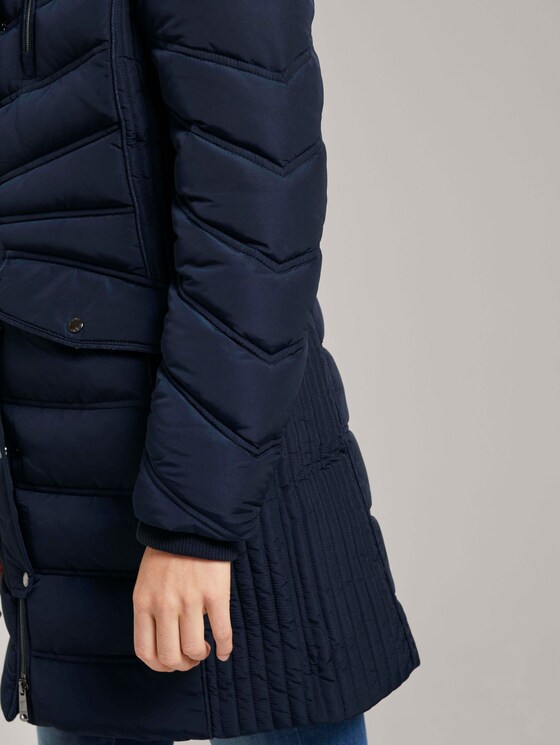 Lange Pufferjacke mit Fellbesatz - Frauen - Sky Captain Blue Lange Pufferjacke mit Fellbesatz - Frauen - Sky Captain Blue - 10 - TOM TAILOR