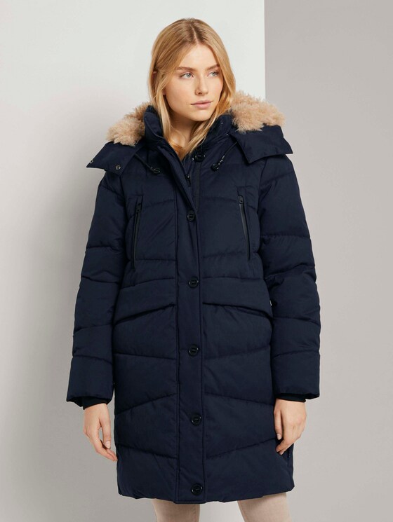 Pufferjacke mit Fellkragen - Frauen - Sky Captain Blue Pufferjacke mit Fellkragen - Frauen - Sky Captain Blue - 1 - TOM TAILOR